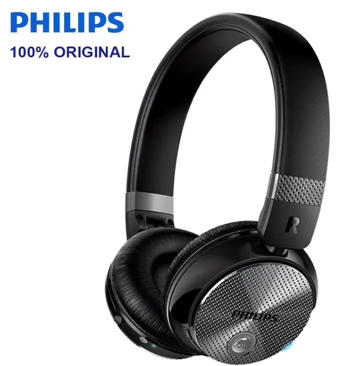 Оригинальные Беспроводные Наушники Philips SHB8850 с активным шумоподавлением, Bluetooth, NFC, гарнитура с микрофоном, официальная проверка - Цвет: Черный