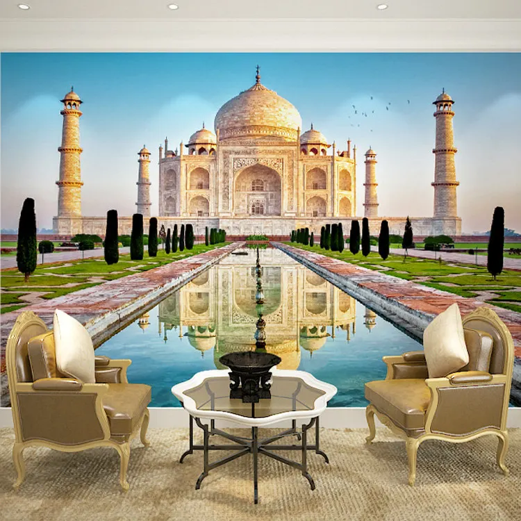 Современная декоративная картина мировые аттракционы тадж-махал в Индии Ландшафтные архитектурные картины HD на заказ Papel de parede