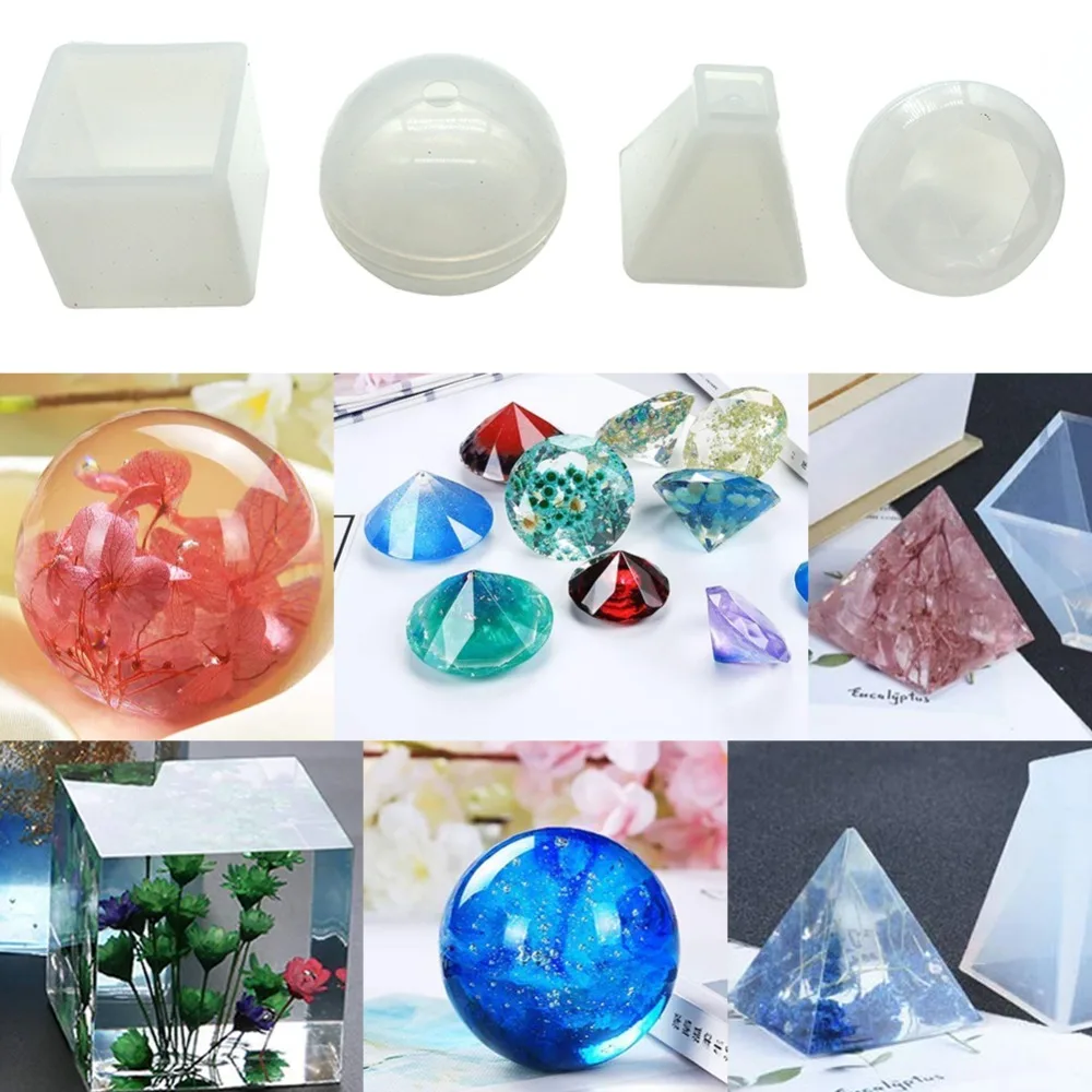 Buy 4pcs/set Resin Casting Molds Silicone Epoxy Resin