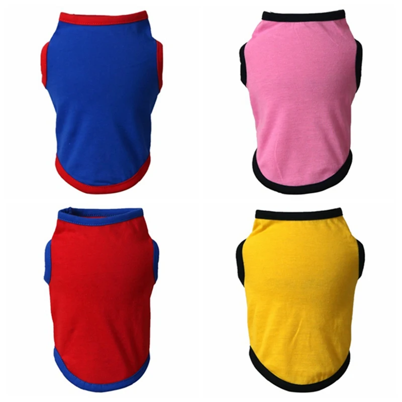 

Cute Pet Dog Clothes Solid Color Unisex Casual T Shirt Cotton Breathable Puppy Cat Vest for Small Dogs Chihuahua Yorkshire