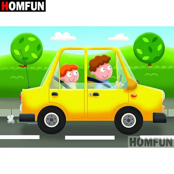 

HOMFUN 5D Diamond Embroidery Needlework Kit "Cartoon car" Diy Diamond Painting Cross Stitch Home Decoration Gift A08074