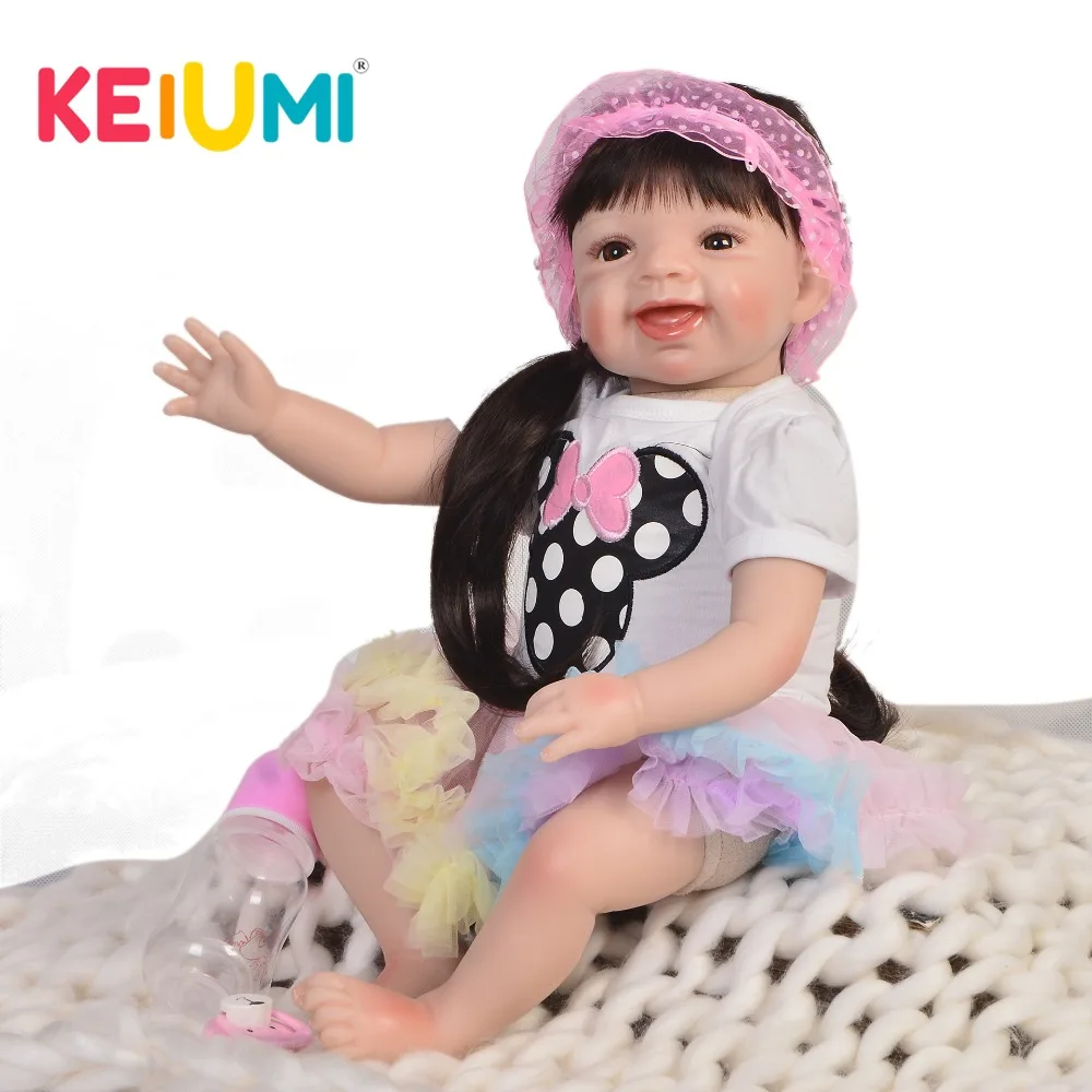 

Collection 55cm Reborn Baby Doll Soft Silicone 22'' Lifelike Reborn Baby Lovely Princess Girl Toy For Kid Christmas Gift