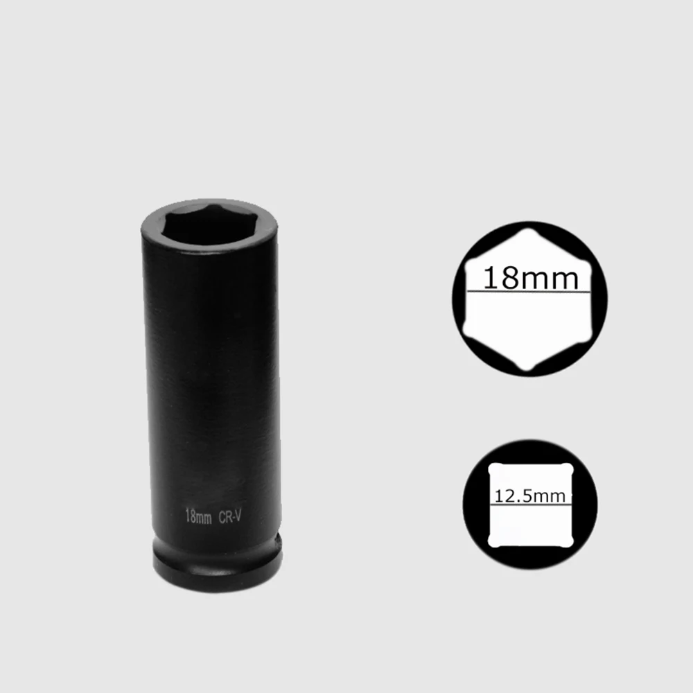 18mm 1 шт. 1/" DR. Impact глубокое гнездо 6 точечная ось гайка гнездо CR-V 10 мм 11 мм 12 мм 13 мм 14 мм 15 мм 16 мм 17 мм 18 мм 19 мм 21 мм до 34 мм - Цвет: 18mm