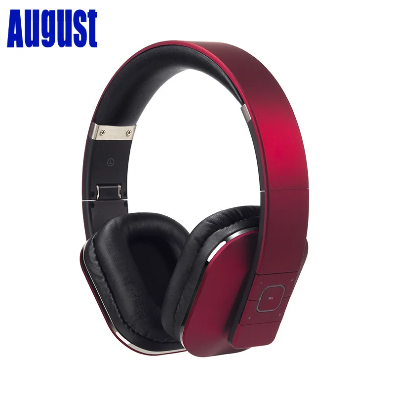 

August EP650 - Bluetooth Headphones with 3.5mm Audio In - Wireless or Wired Stereo Headset with NFC Tap to Connect - Red