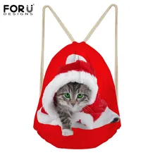 FORUDESIGNS/Пляжные Сумки на шнурке, Упакованные на заказ, доступные рождественские на шнурке сумка, рюкзак со шнурком, легкая Детская сумка