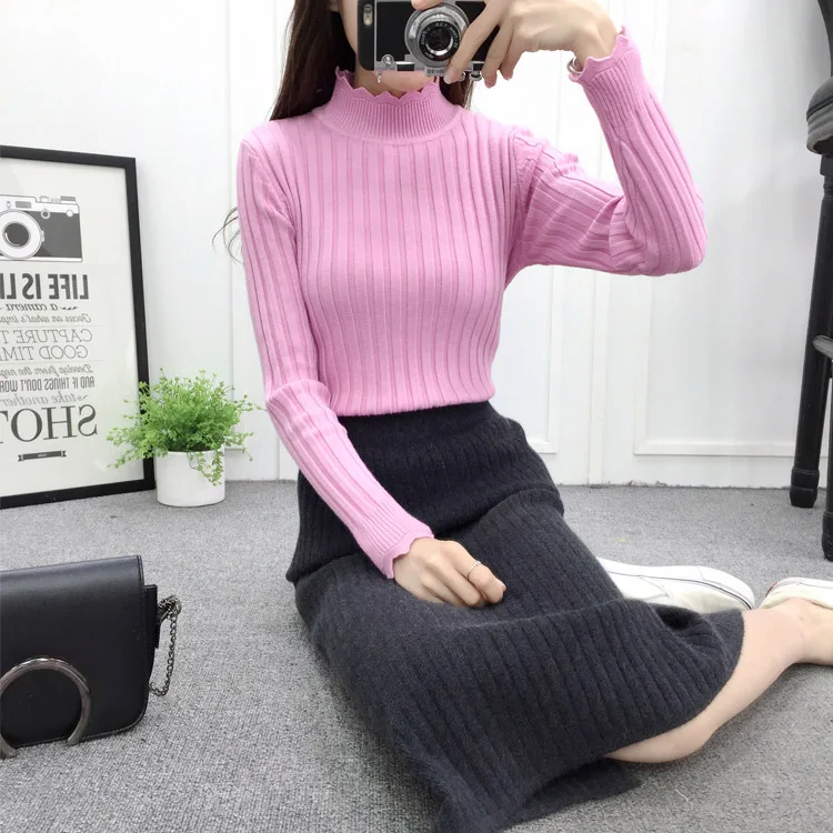wool skirt black grey 02