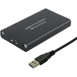 Carcasa de SSD USB 3,0 a mSATA, adaptador de disco duro mini-SATA, caja móvil externa HDD, 5gbps