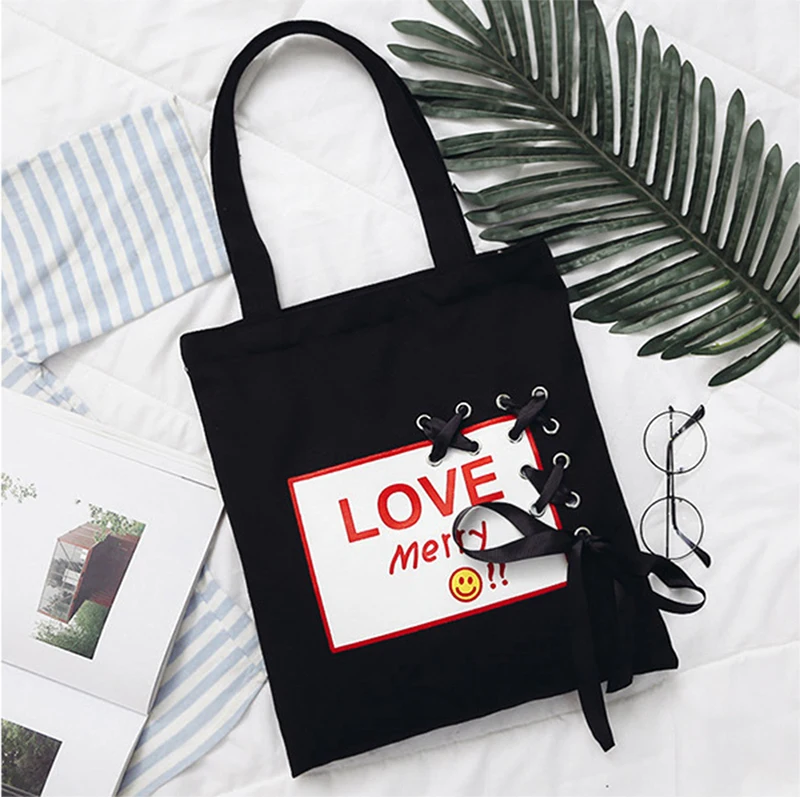 

2019 new Korean version of the ribbon wild casual bag large capacity detachable shoulder slung 2 with shopping bag canvas bag