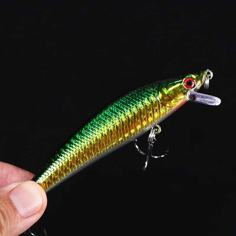 1pcs Fishing Lures 3D Eyes Floating Laser Hard Aritificial Wobblers Plastic Baits Pesca Isca 11cm 12g