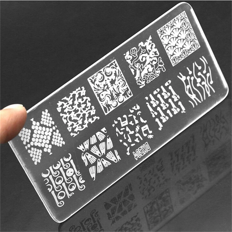 Пластины для штамповки ногтей уплотнитель для ногтей маникюр Polaco принтер инструмент шаблоны ногтей штамп трафареты шаблон для ногтей штамп скребок