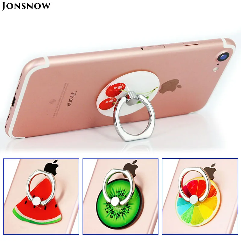 Mobile Phone Holder Stand Phone Finger Ring Grip Fruit Stent 360 Rotation for iPhone 7 6s Samsung S8 LG Xiaomi Huawei Cell Stand