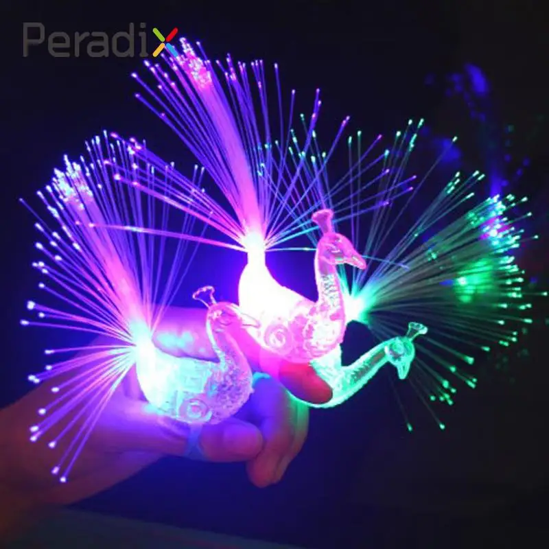 

Colorful LED Peacock Finger Light Lamp Glowing Tool Party Bar Supplies Game Flashing Toy Children Gifts