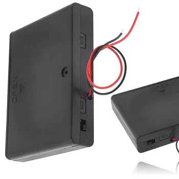 

Mayitr 6x AA 1.5V Battery Holder Plastic Metal High Quality Storage Box Case ON/OFF Switch With Cap Wire For Batteries