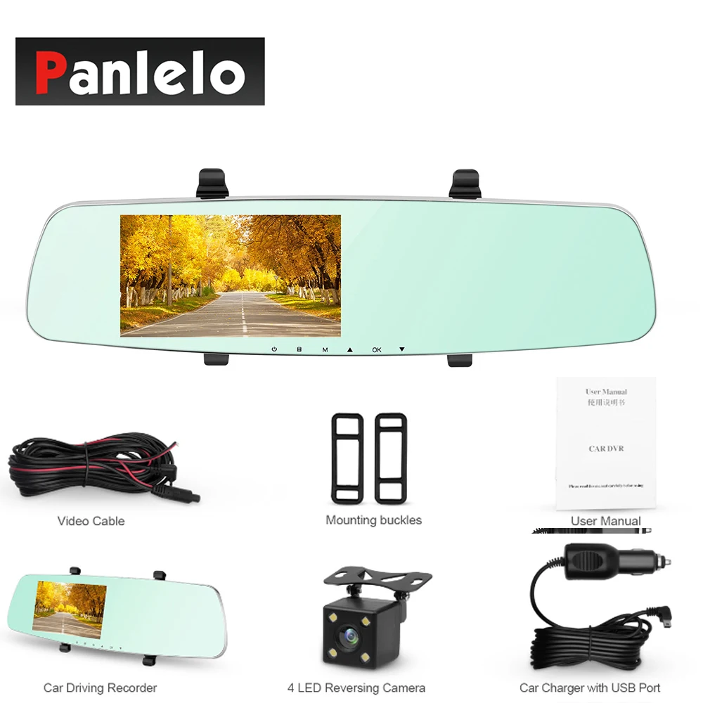 Rear View Mirror 1296P HD Car DVR 5.0" 170 Night Vision Auto Dash