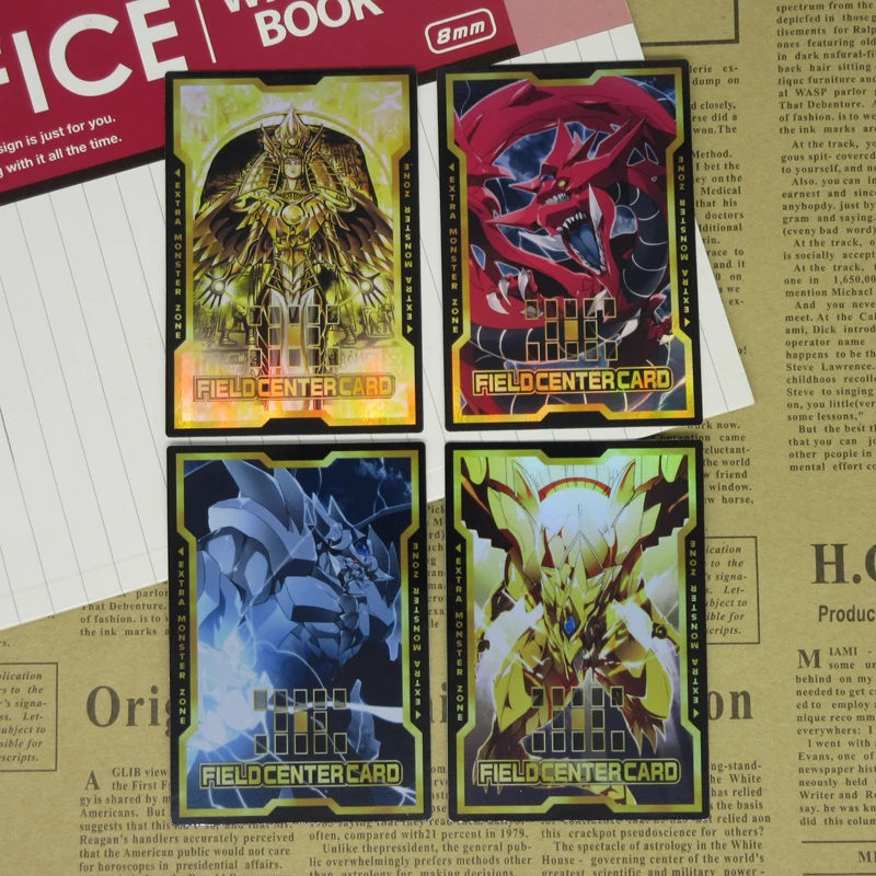 4 шт./компл. Yugioh боги поле центр карты обелиск Slifer РА Holactie Yu-Gi-Oh! Дуэль Монстры классический фольги карты Orica поклонников подарок