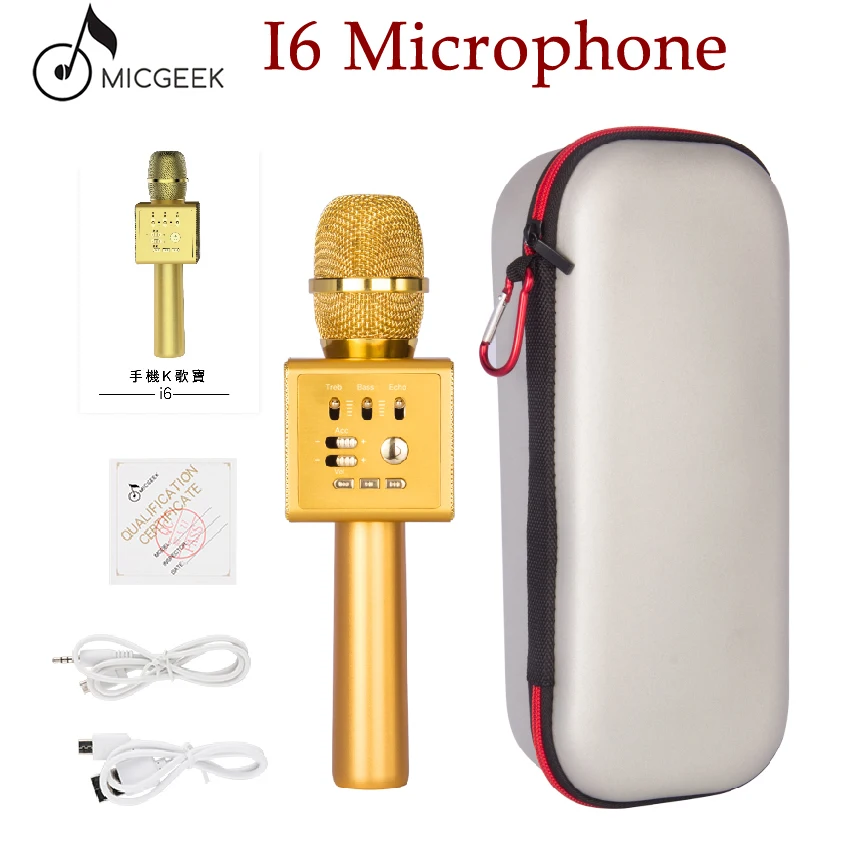 Оригинальный Micgeek I6 беспроводной микрофон для караоке Bluetooth KTV профессиональный