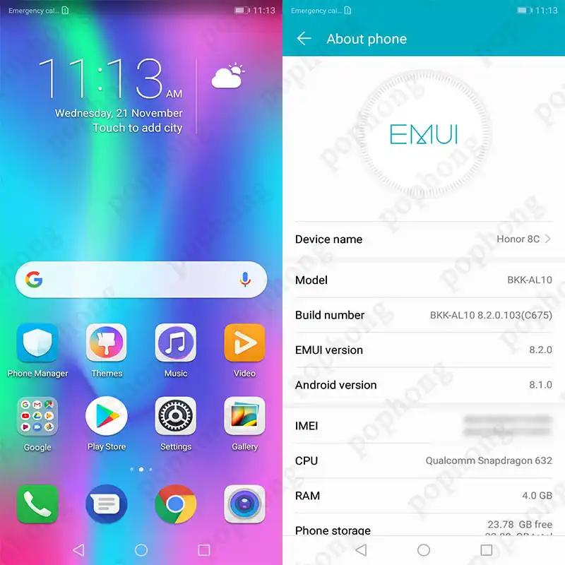 Global Firmware Huawei Honor 8C Octa Core Smartphone 6 26''Full Screen HD+1520x720 Qual-comm 4000Mah 3 Cards VoLTE
