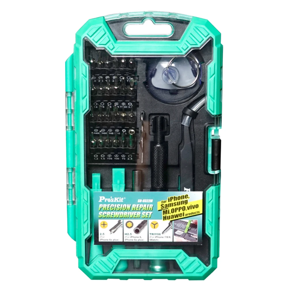 SD-9322M 32in1 Pro'sKit Multi-function Screwdriver Set Precision Maintenance Tool For Iphone Smart Mobile Phone IPad Maintenance