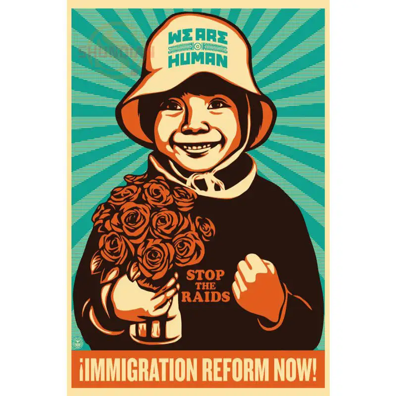 Новый постер Shepard Fairey атласный на заказ тканевый с принтом настенный из шелковой