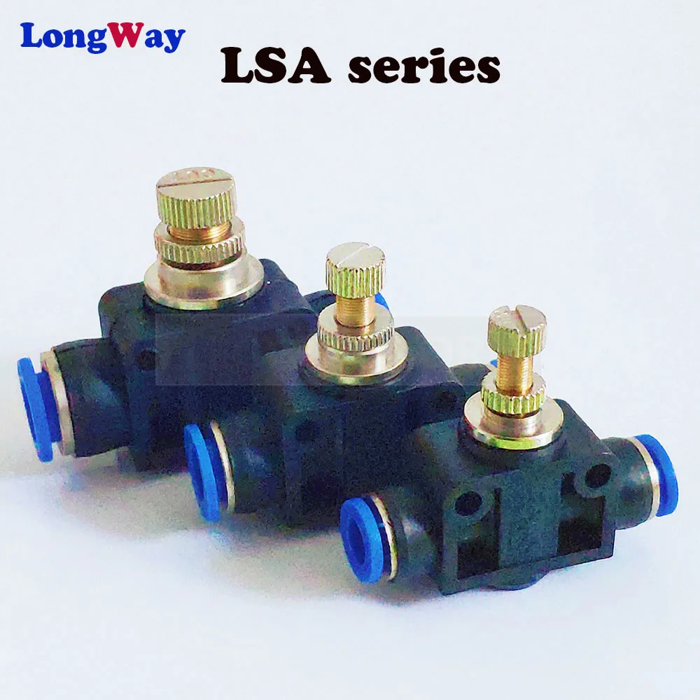 

Pneumatic Fitting Airflow Regulator 6mm 8mm 10mm OD Hose Tube Gas Flow Adjust Valve Connector Fitting Air Speed Control Crane