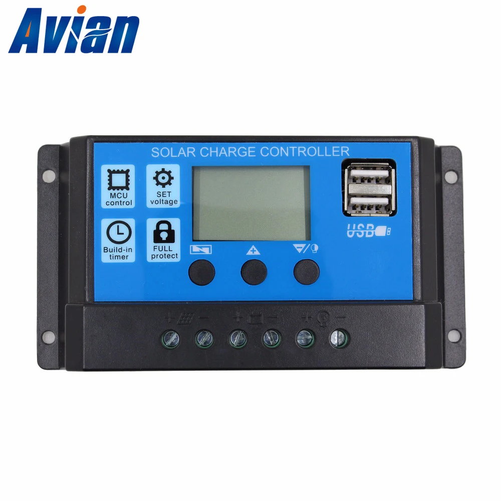 10A 20A 30A Солнечный контроллер 12V24V автоматический рабочий солнечный регулятор PWM с