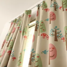 Trees Cloth Curtains For Bedroom Living Room Cartoon Forest Small Fresh Printing Blackout Curtains Fabric Trees Cloth Curtains For Bedroom Living Room Cartoon Forest Small Fresh Printing Blackout Curtains Fabric