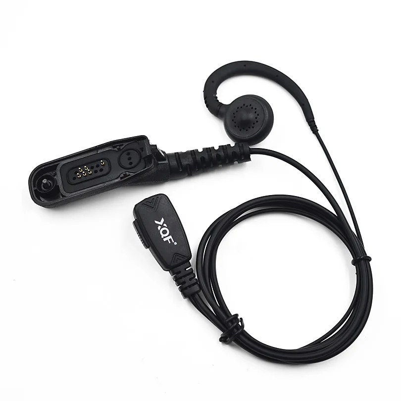 XQF Swivel Ear Hook Earpiece Headset Mic PTT for Motorola Portable