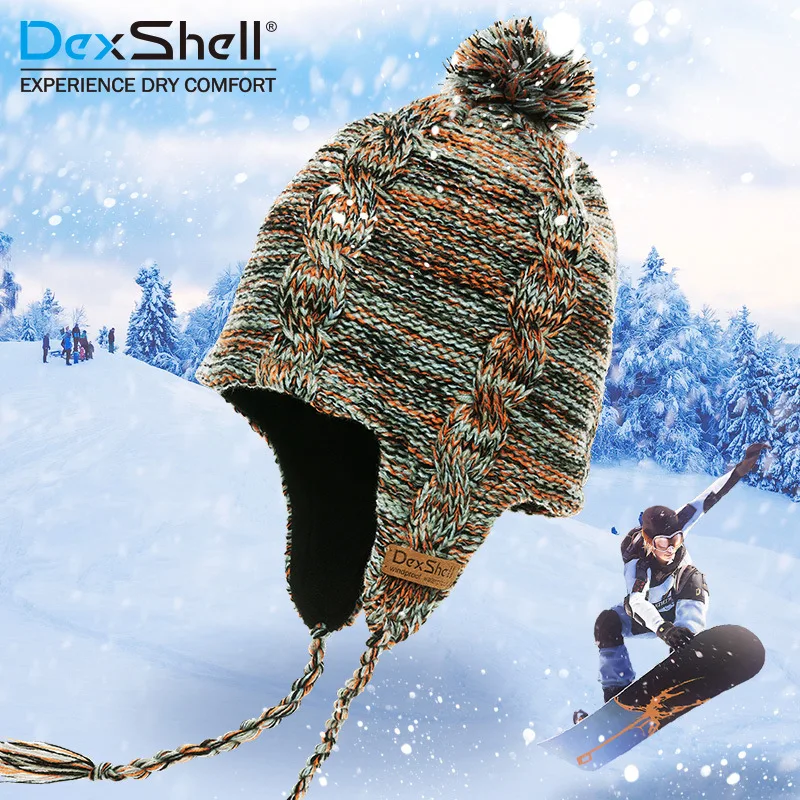 

Winter Thermal Waterproof Windproof Knitted Snow Hats Breathable Hiking Outdoor Sport Hats Polar Fleece Skiing Caps Men/Women