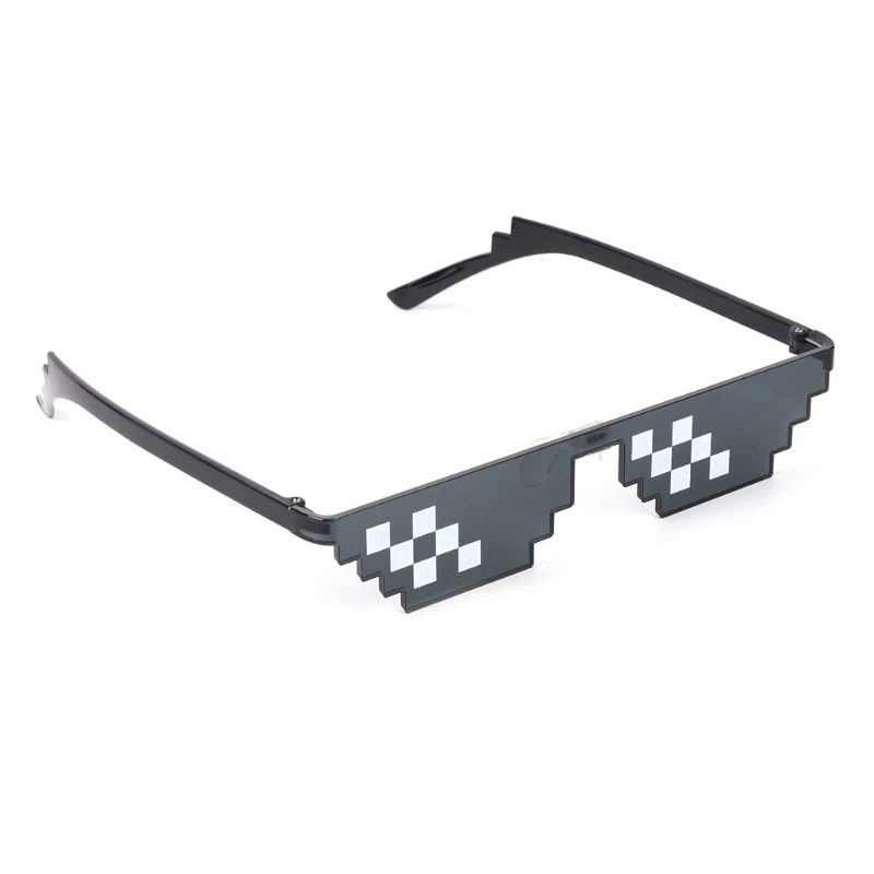 Thug Life очки дело с ним очки пиксель для женщин мужчин черная мозаика солнцезащитные очки Новинка игрушка