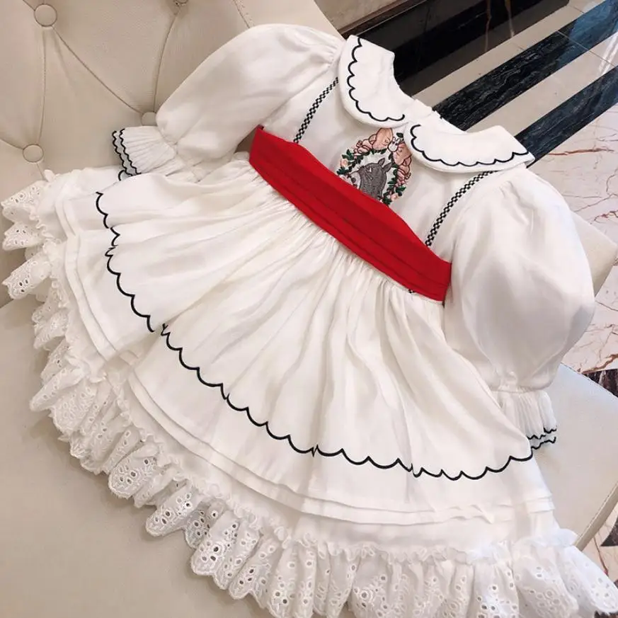 

Autumn New Spanish Lolita Girls Princess Dress Embroidery Print Peter Pan Collar Tutu Dress Modis Kids Clothes vestidos Y1741