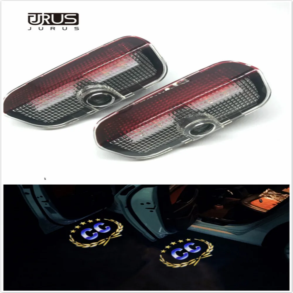 JURUS A pair LED Car Door Welcome Light Laser Projector Lamp For VW CC Tiguan Passat
