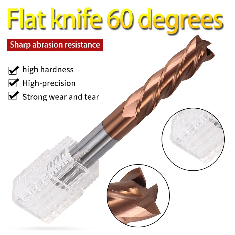 

High quality HRC60 4 Flute Cutting Alloy Carbide End Mill Metal Freze ucu Cnc Tungsten Steel Milling Cutter 4mm 5mm 6mm 8mm 12mm