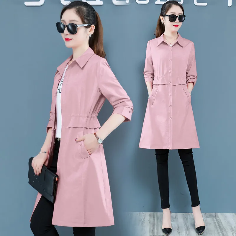 

2019 New Spring Coat Women Trench Coat Fashion Single Breasted Thin Coats Casual Autumn Windbreaker Outerwear
