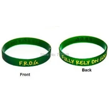 

100pcs Fully Rely on God F.r.o.g. wristband silicone bracelets free shipping by FEDEX