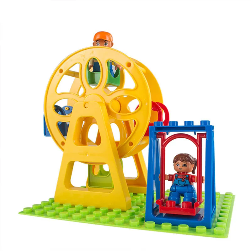 

Diy Big Particle Accessories Ferris Wheel Building Blocks Slides and Swings Brick Compatible With Duploe Toys Gift For Children