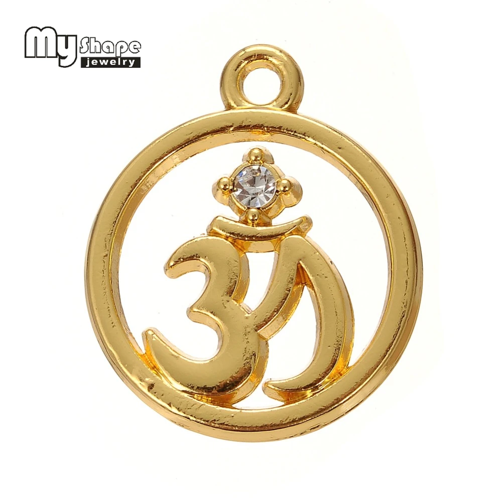 my shape Yoga Religious Charms Gold color Delicate and Elegant crystal