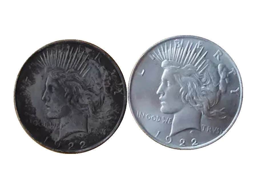 

Two Face Coin 1922/1922 Peace Dollar Batman Dark Knight Harvey's Double Headed Magic Coins Costom