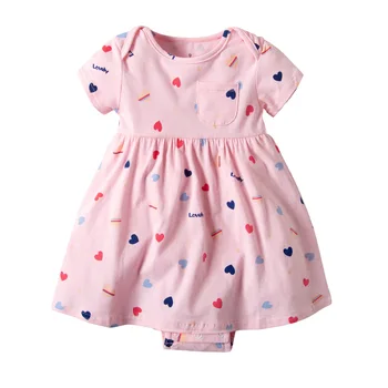 

summer 2019 orangemom Girls dresses pink love spain kids clothes cotton Short Sleeves Baby Girl Summer Dress Infantil Vestidos
