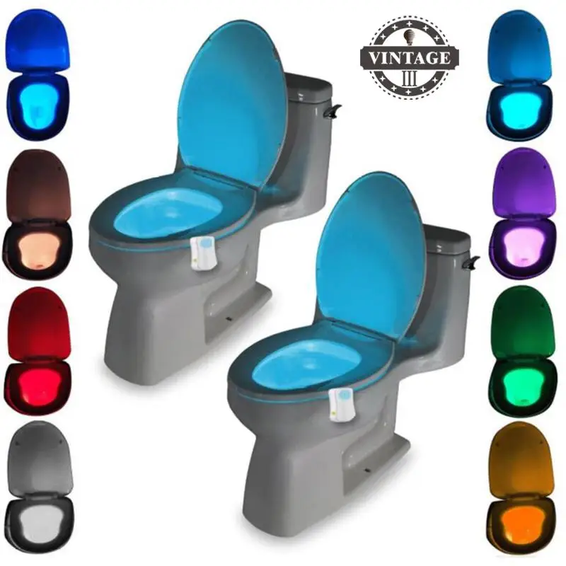 

Washingroom Bathroom Motion On/Off Lights Bowl Toilet light Activated Seat Sensor Lamp nightlight seat light