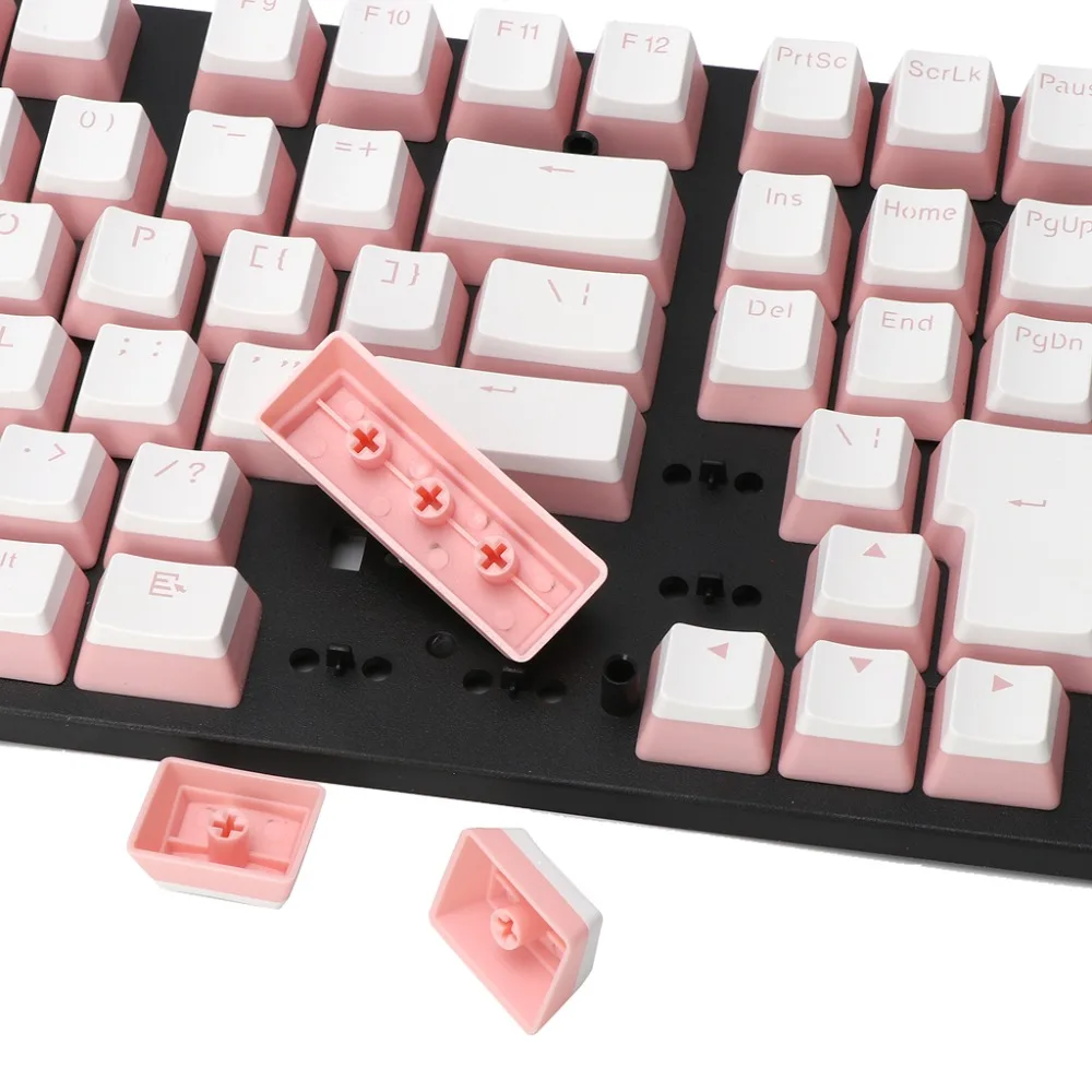 RGB 108 Keycaps ANSI макет добавить ISO PBT розовый пудинг двойной кожи молочный снимок с подсветкой Keycap доска для хранения OEM Cherry MX