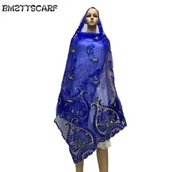 Африканский шарфы мусульманские женщины молитвенный платок Мягкий шарф из тюли прозрачный materail для шали пашмины BM697