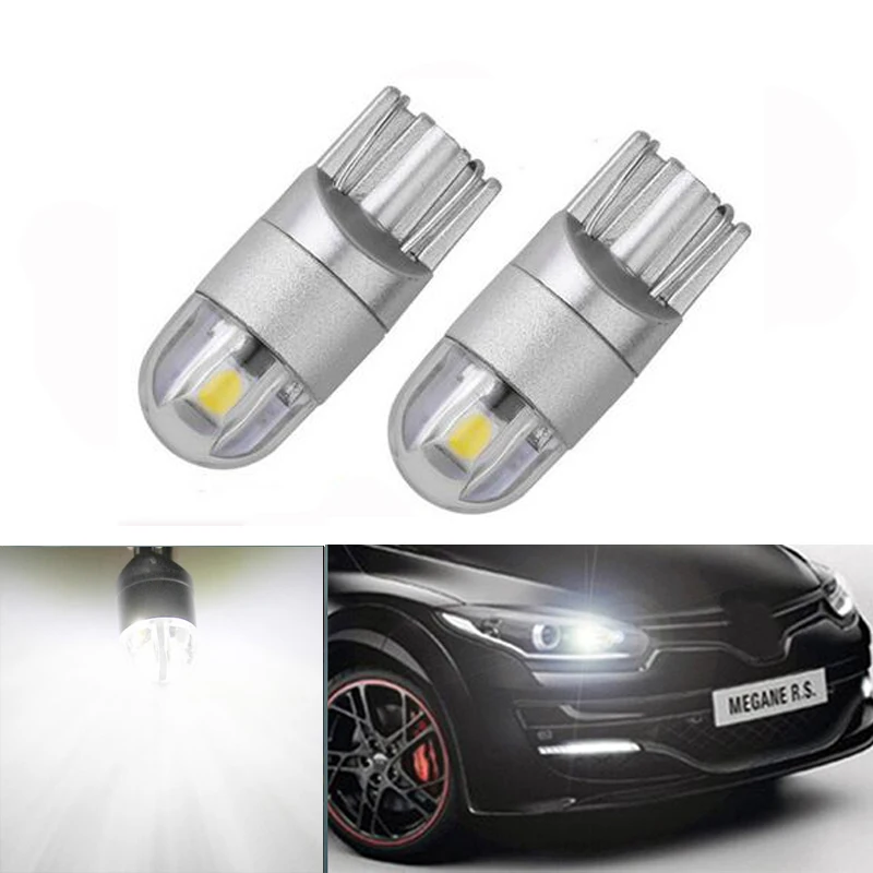 

2x T10 W5W 3030smd LED Clearance Light with Projector Lens For renault megane 2 duster logan clio laguna 2 Koleos