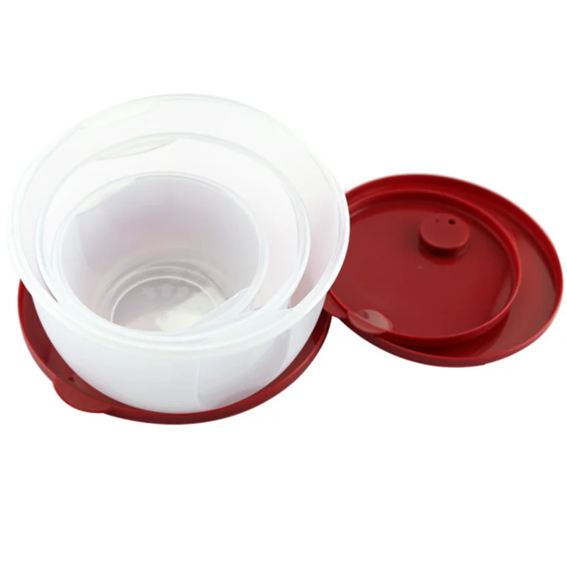 Комплект из 3 предметов круглый Пластик чаша для микроволновой печи герметичный контейнер для еды морозильник Еда хранения Обед Коробки контейнер для Еда