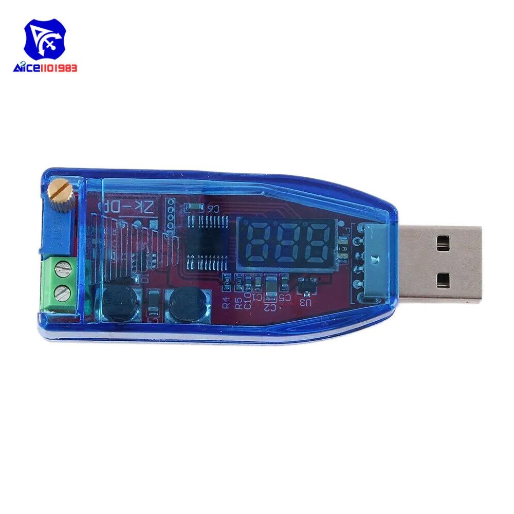 Светодиодный потенциометр Регулируемый USB преобразователь с 5 В в постоянный ток