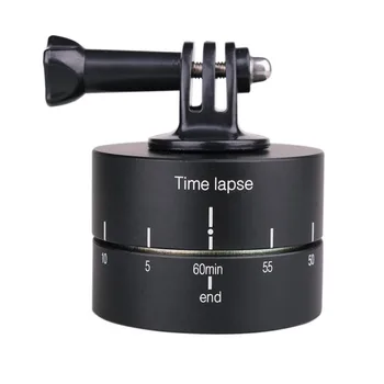 

Photography Aluminum Panning 360 Degree Timing Rotating Time Lapse Stabilizer Tripod Head Adapter For Canon Nikon DSLR Gopro 6/5