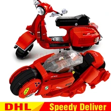 XingBao 03001 Citizen Akira Moto XingBao 03002 Vespa P200 мото строительные блоки кирпичи Leingly игрушки модель DIY подарок клон Lepinges