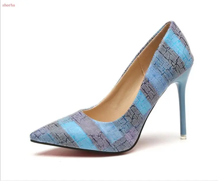 

Sexy wild 2 Color Matching Women Shoes Printed Sexy Stilettos High Heels Shallow Pointed Toe Women High Heels Pumps