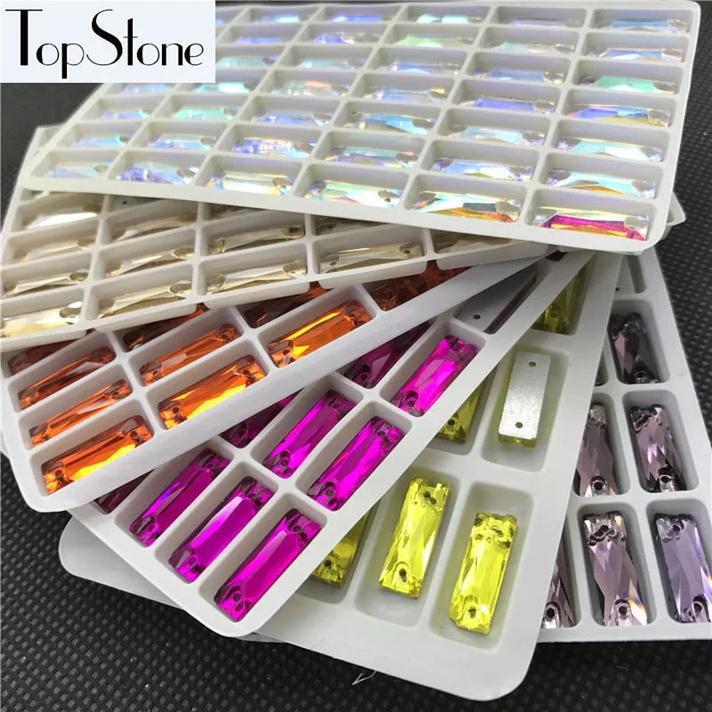 

All Colors Glass Crystal Cosmic Baguette Sew On Stones Flatback 5x15,6x18,7x21,8x24,9x27mm Rectangle sewing jewelry Beads
