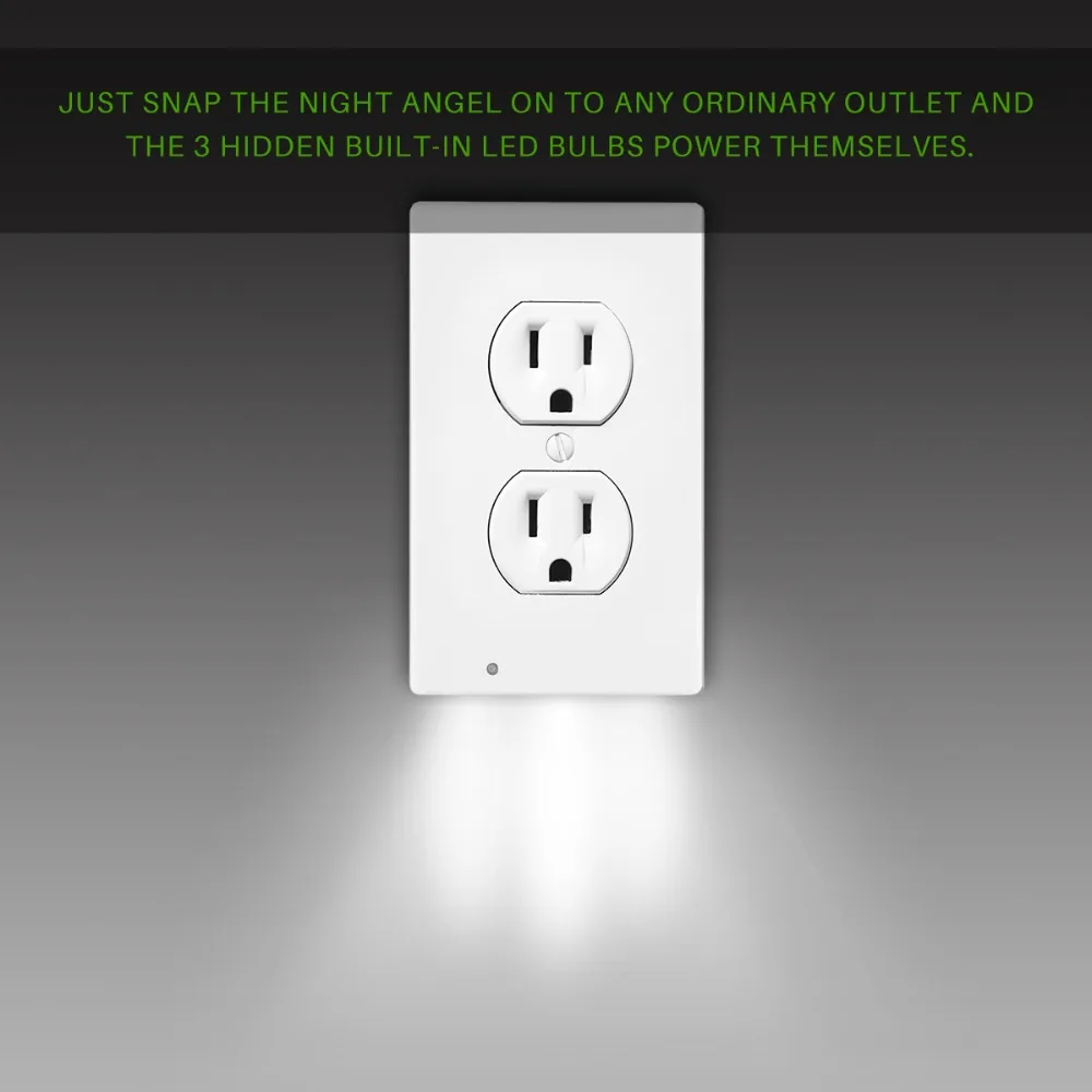 

Wall Outlet Cover Plate with LED Lights Safty Light Sensor Plug Coverplate Socket Switch Cover Stickers for Bathroom Bedroom