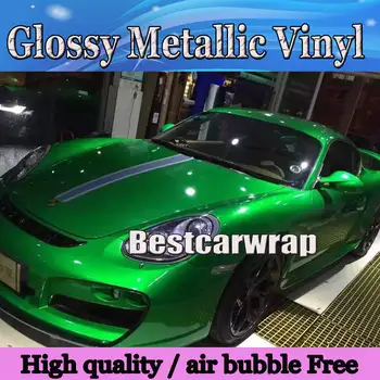 

Green Candy Glossy Vinyl Car Wrapping Film With Air Release Metallic Green Gloss Wrap Foil sticker SIZE: 1.52*20M/Roll